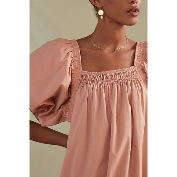Anthropologie- Magali Pascal Puff-Sleeved Tunic Dress - Picture 4 of 9